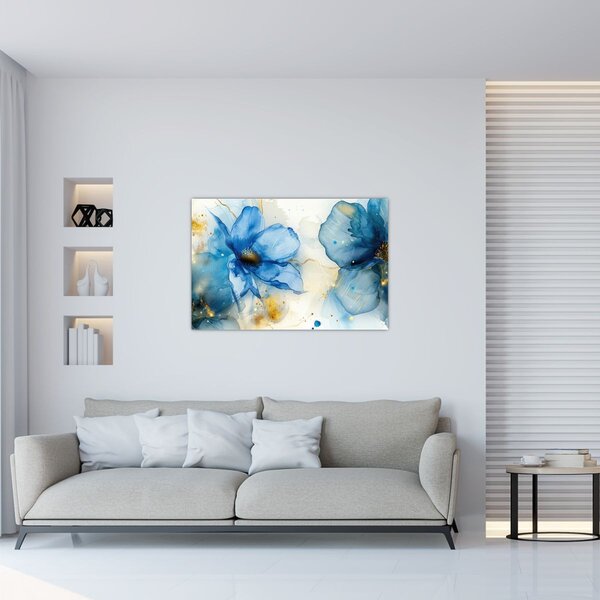 Tablou - Floral, pictură cu cerneală (90x60 cm)