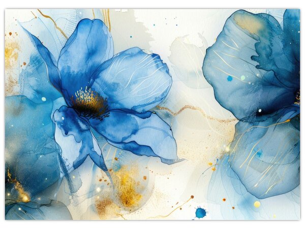 Tablou - Floral, pictură cu cerneală (70x50 cm)