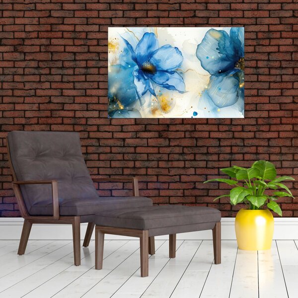 Tablou - Floral, pictură cu cerneală (90x60 cm)