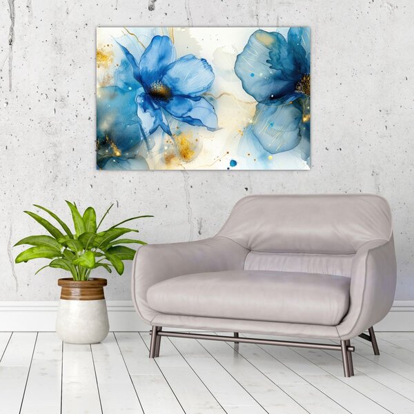 Tablou - Floral, pictură cu cerneală (90x60 cm)