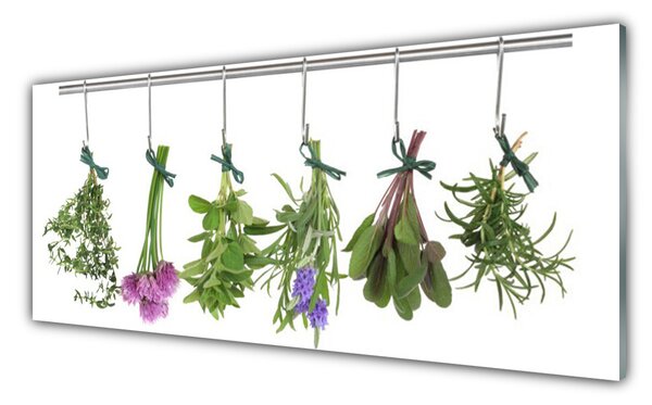 Panou sticla bucatarie Petale Floral Verde Roz Violet