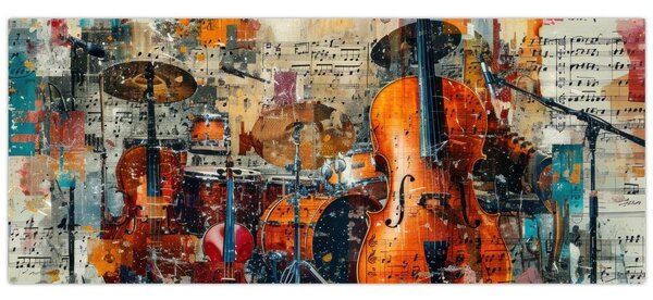 Tablou - Instrumente muzicale (120x50 cm)