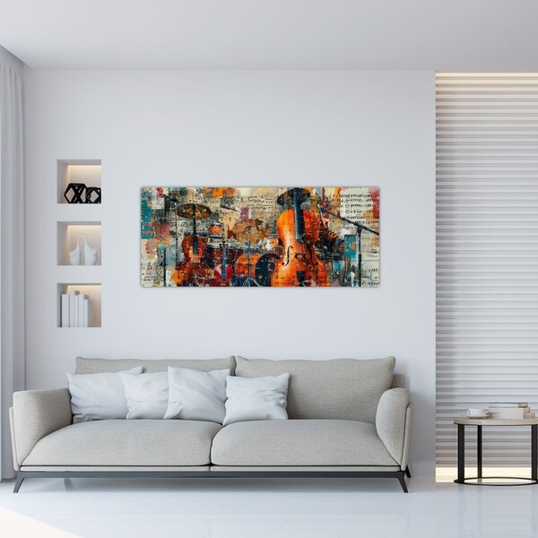 Tablou - Instrumente muzicale (120x50 cm)