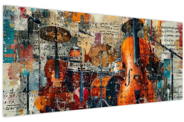Tablou - Instrumente muzicale (120x50 cm)
