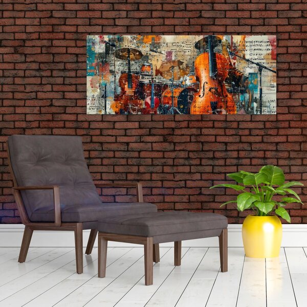 Tablou - Instrumente muzicale (120x50 cm)