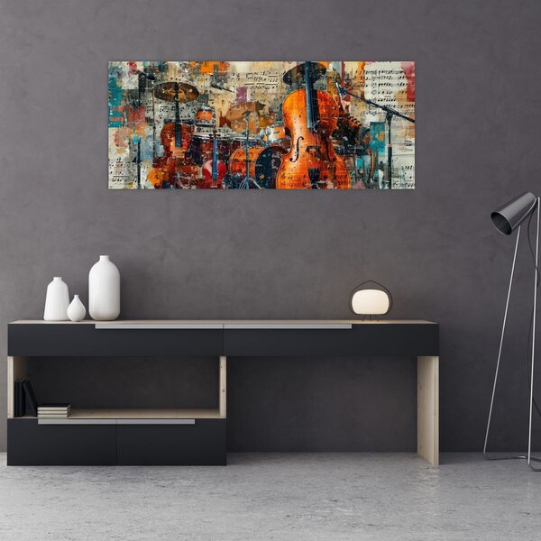 Tablou - Instrumente muzicale (120x50 cm)