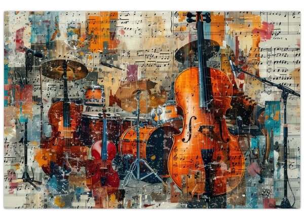 Tablou - Instrumente muzicale (90x60 cm)