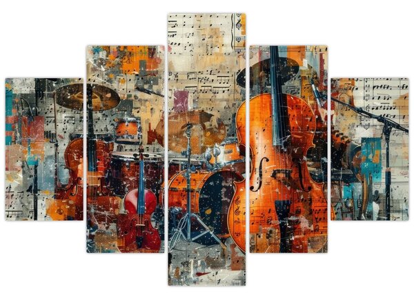 Tablou - Instrumente muzicale (150x105 cm)