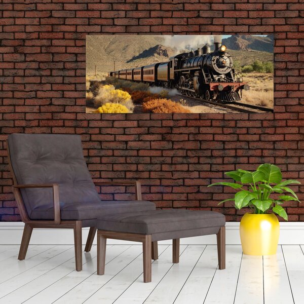 Tablou - Locomotivă cu aburi (120x50 cm)