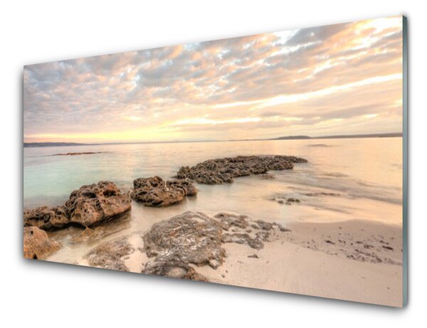 Panou sticla bucatarie Sea Stones Peisaj Gri himmelBlue Maro