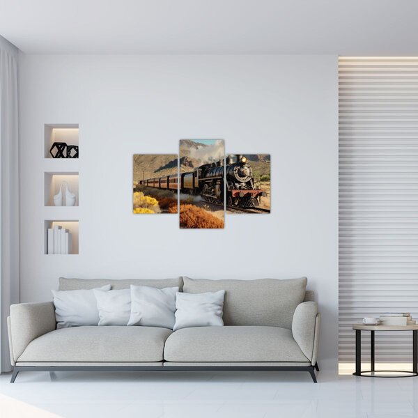 Tablou - Locomotivă cu aburi (90x60 cm)