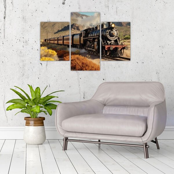 Tablou - Locomotivă cu aburi (90x60 cm)