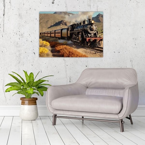 Tablou - Locomotivă cu aburi (70x50 cm)