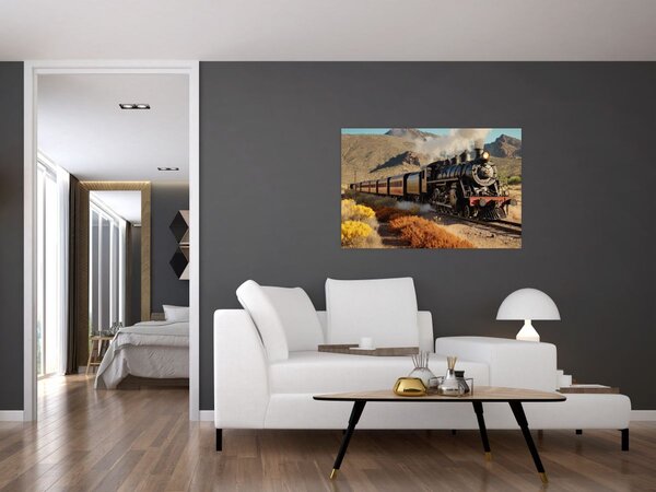 Tablou - Locomotivă cu aburi (90x60 cm)