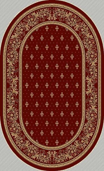 Model Bisericesc, Covor Oval, Rosu Rosu, 80 x 150