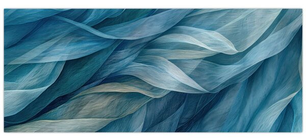 Tablou - Undele albastre și albe (120x50 cm)