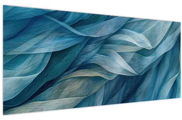 Tablou - Undele albastre și albe (120x50 cm)