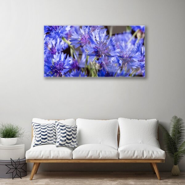 Tablou pe sticla Flori Floral violet