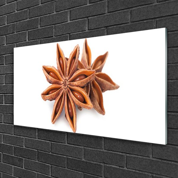 Tablou pe sticla Cinnamon Brown Floral