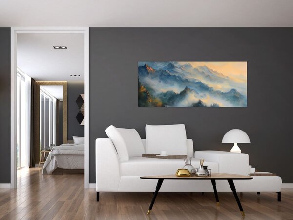 Tablou - Peisaj montan pictat (120x50 cm)
