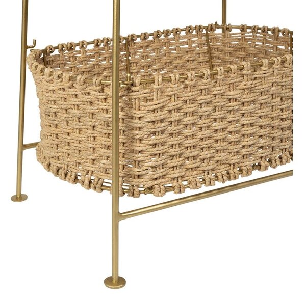Raft organizator, din metal si iuta, 3 rafturi, Reserve