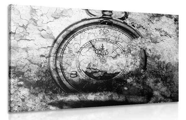 Tablou ceasuri antice în design alb-negru
