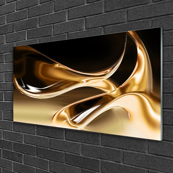 Tablou pe sticla Abstract Art Negru Aur