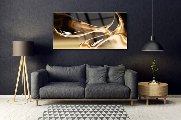 Tablou pe sticla Abstract Art Negru Aur