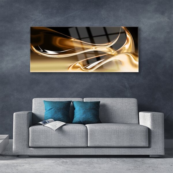 Tablou pe sticla Abstract Art Negru Aur