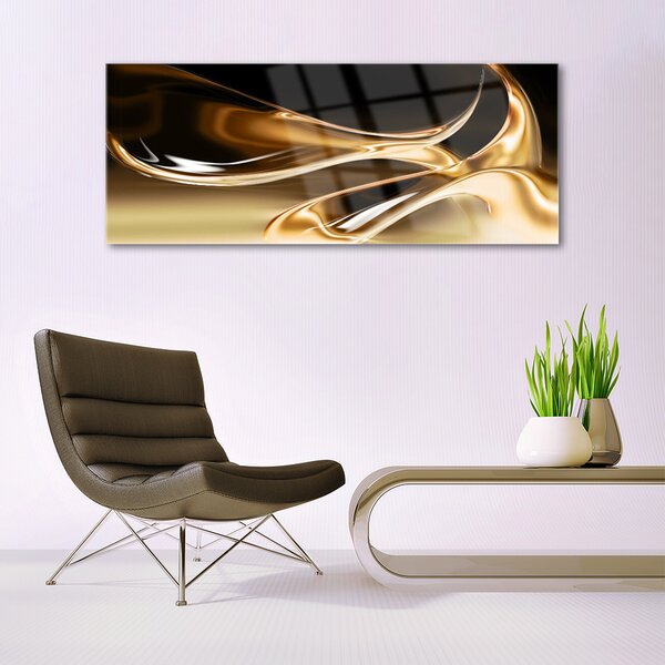 Tablou pe sticla Abstract Art Negru Aur