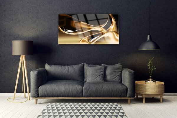 Tablou pe sticla Abstract Art Negru Aur
