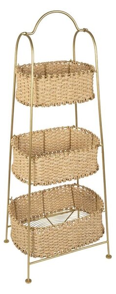 Raft organizator, din metal si iuta, 3 rafturi, Reserve