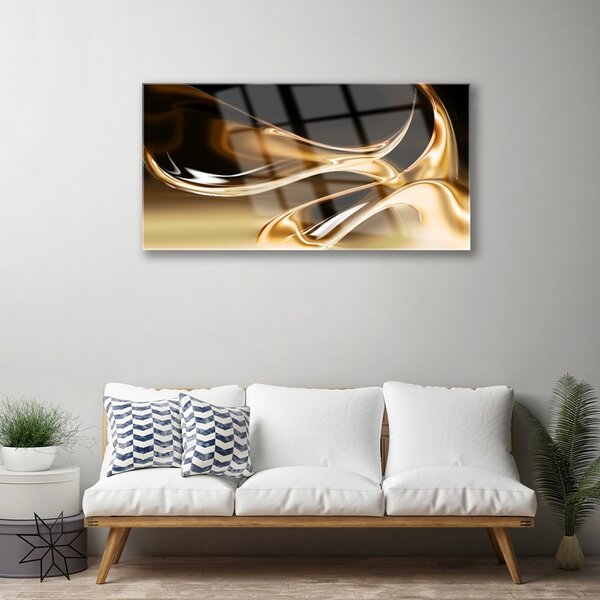 Tablou pe sticla Abstract Art Negru Aur