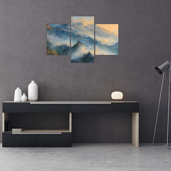 Tablou - Peisaj montan pictat (90x60 cm)