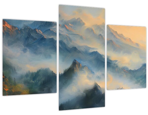 Tablou - Peisaj montan pictat (90x60 cm)