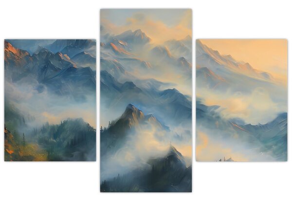 Tablou - Peisaj montan pictat (90x60 cm)