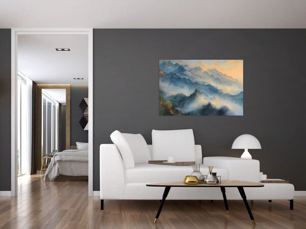 Tablou - Peisaj montan pictat (90x60 cm)