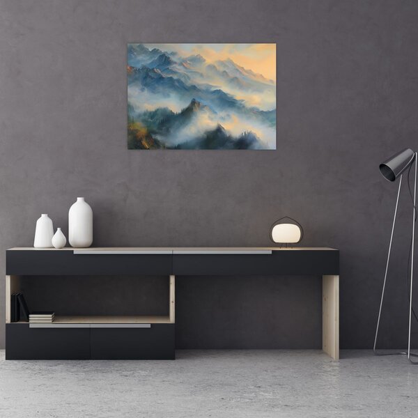 Tablou - Peisaj montan pictat (70x50 cm)