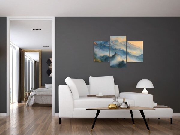 Tablou - Peisaj montan pictat (90x60 cm)