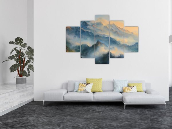 Tablou - Peisaj montan pictat (150x105 cm)