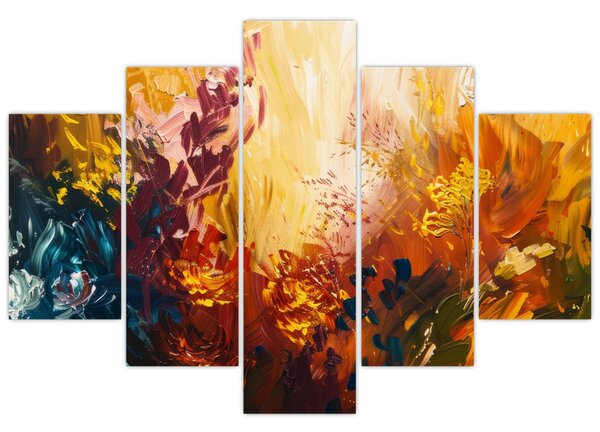 Tablou - pictură abstractă de flori (150x105 cm)