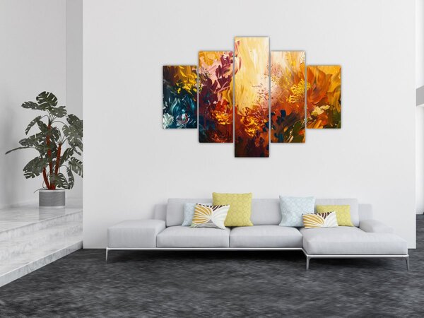Tablou - pictură abstractă de flori (150x105 cm)