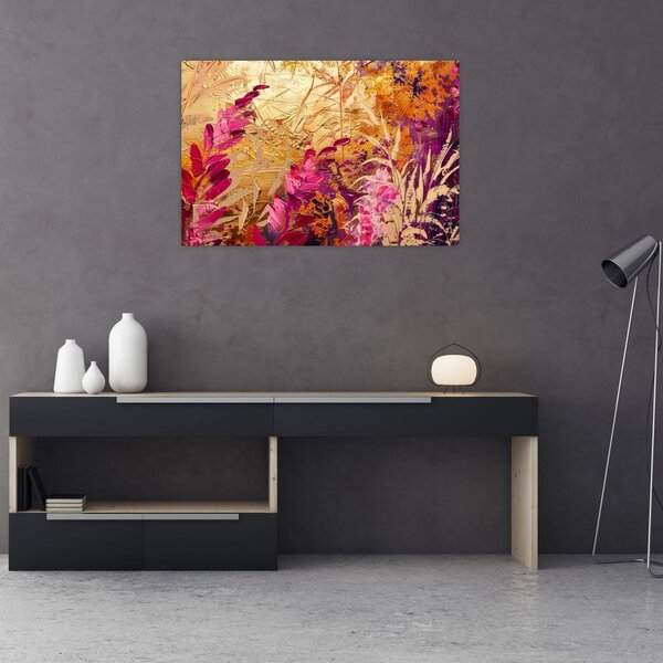 Tablou - Pictură abstractă de flori II. (90x60 cm)
