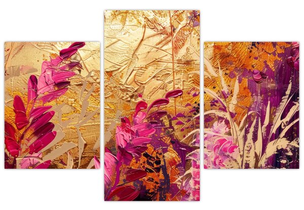 Tablou - Pictură abstractă de flori II. (90x60 cm)