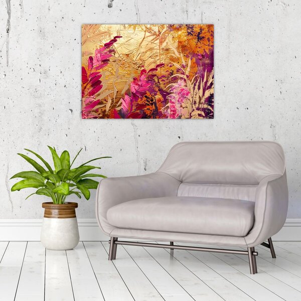 Tablou - Pictură abstractă de flori II. (70x50 cm)