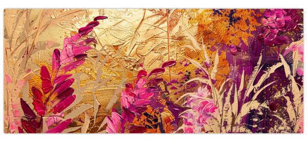 Tablou - Pictură abstractă de flori II. (120x50 cm)