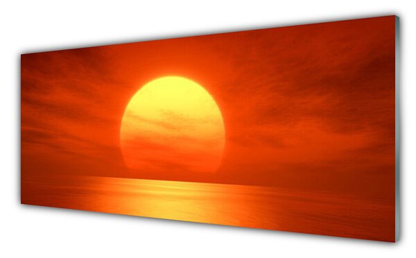 Tablou pe sticla Sun Peisaj Galben