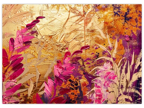 Tablou - Pictură abstractă de flori II. (70x50 cm)
