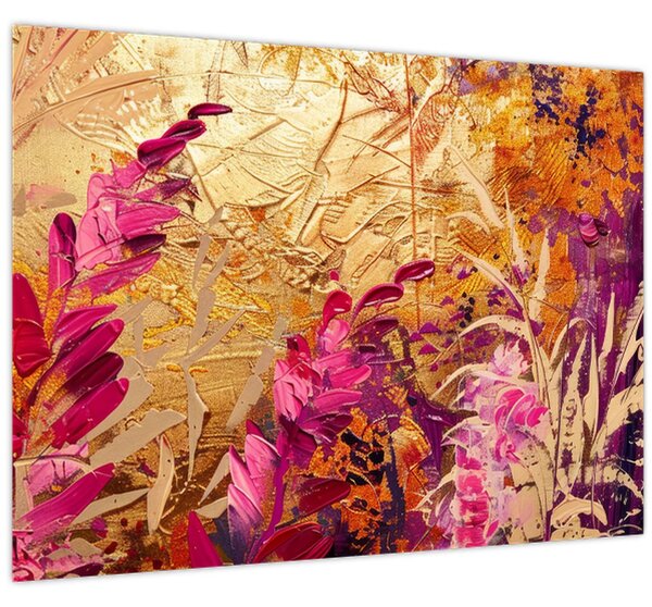 Tablou - Pictură abstractă de flori II. (70x50 cm)
