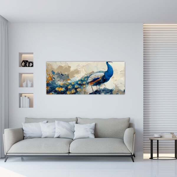 Tablou - Peacock, pictură (120x50 cm)